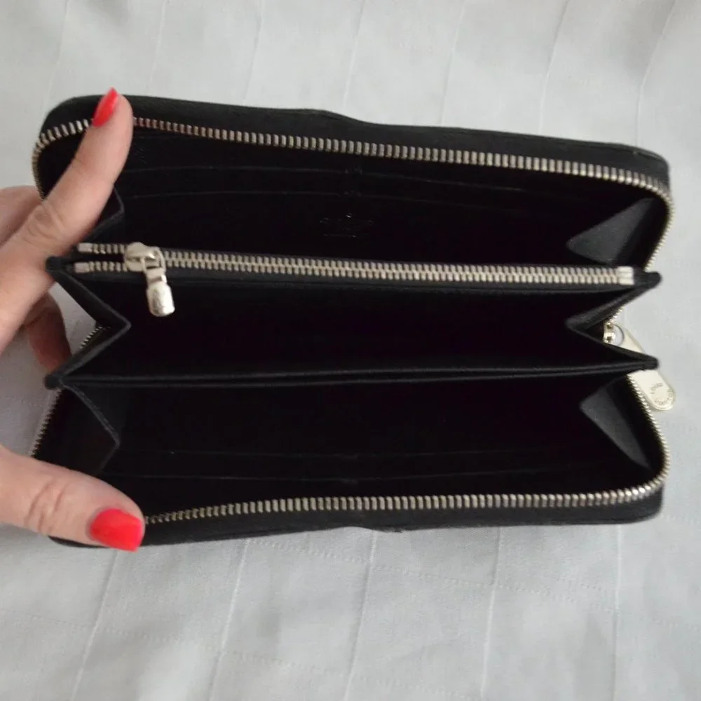 Louis Vuitton Black Patent Epi Zippy Zip  Around Organizer Wallet